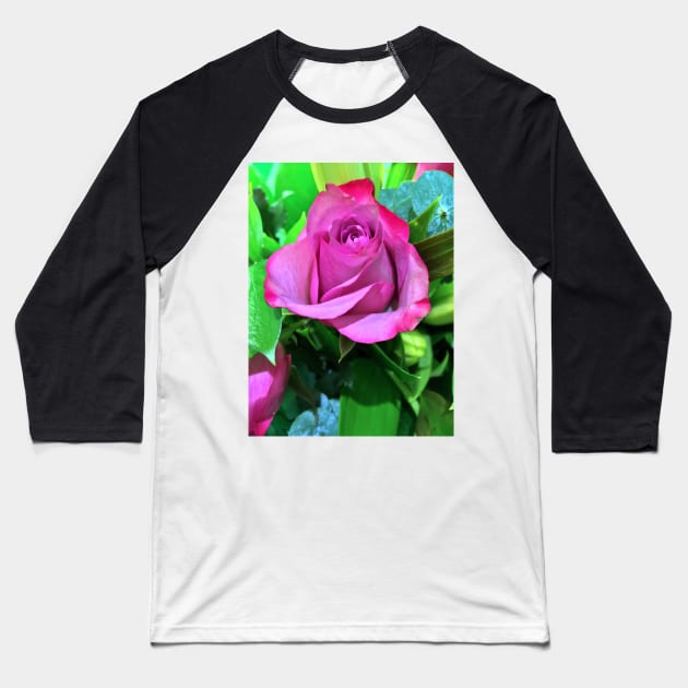 Single Pink Rose Floral Display - Autumn Bouquet - Flowers Baseball T-Shirt by Ric1926